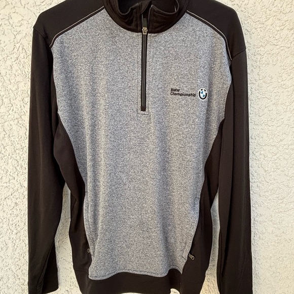 Gray and Black Lightweight Shirt Jacket with Quarter-Zip - Picture 4 of 7